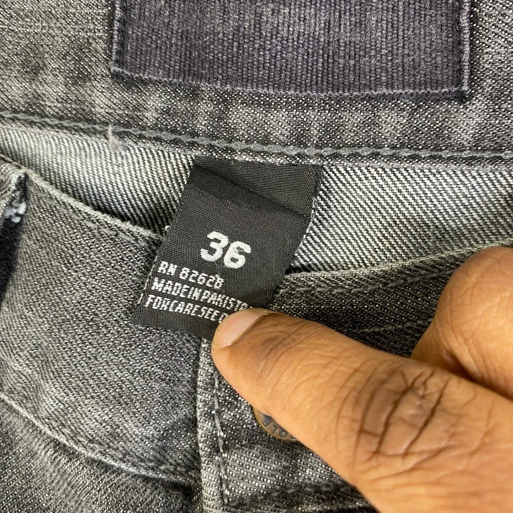 Southpole Mens Denim Jorts 36 Black Y2K Baggy Hip Hop Street Contrast Stitch - Picture 6 of 14